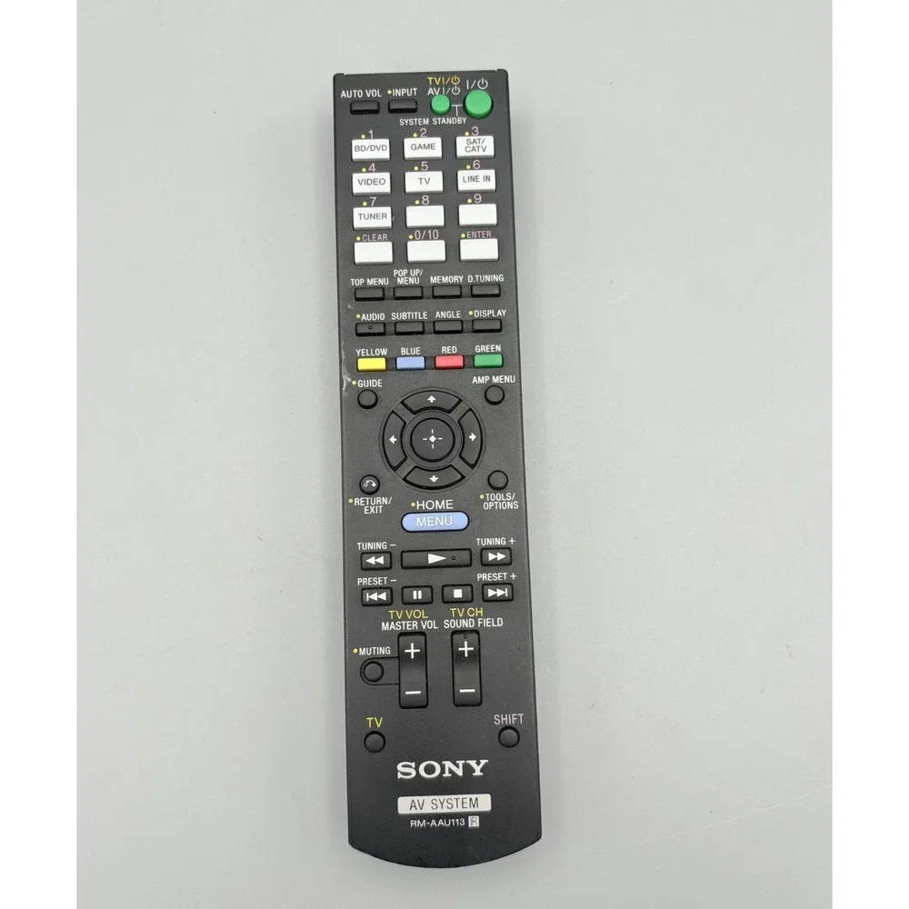 Sony RM-AAU113 AV System Home Theater‎ Remote Control No Battery Cover Tested